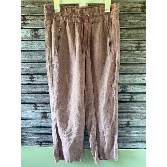 Athleta Pants - Athleta Women's Wide-Leg  Pants Size 10  Mauve Dusty Rose Pull-On Pockets